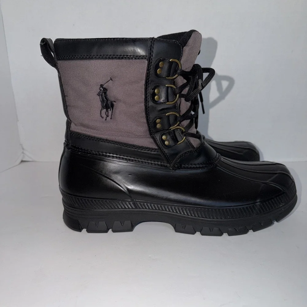Polo Ralph Lauren Crestwick Big Pony Lace Up Winter Duck Hiking Rubber Boots 12D
